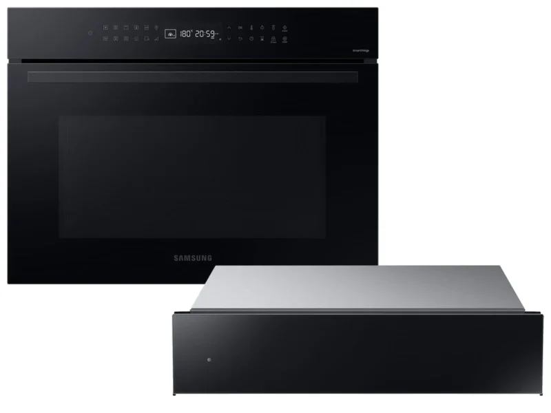 Samsung Set NQ5B4353FDK/U1 Kompakt-Backofen mit Mikrowelle + NL20T8100WK/UR Wärmeschublade Schwarz