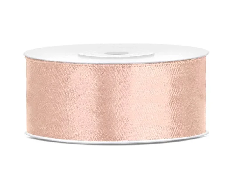 Satijn Lint Perzikkleur 25mm 25m van Partydeco koop je bij Partywinkel