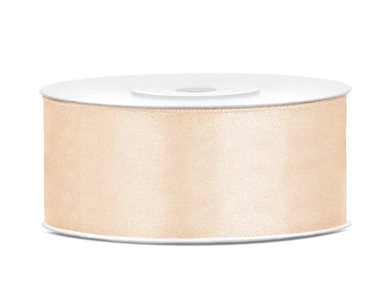 Satijn Lint Vanille Creme 25mm 25m van Partydeco koop je bij Partywinkel
