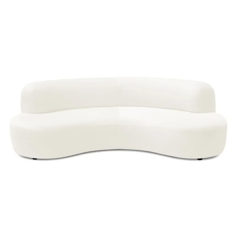 Abhika Samt-Nierensofa Lorraine 4-Sitzer | Ivory