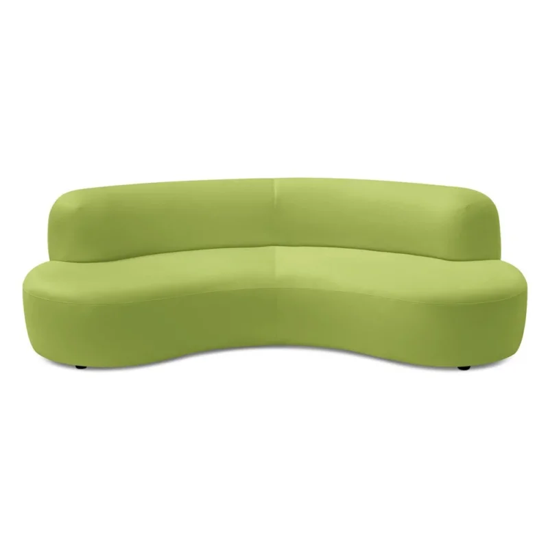 Abhika Samt-Nierensofa Lorraine 3-Sitzer | Limettengrün