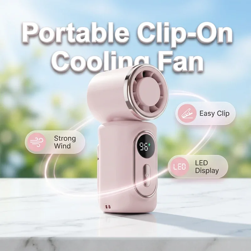 Tragbarer Clip-on Ventilator mit LED-Anzeige | Karnz