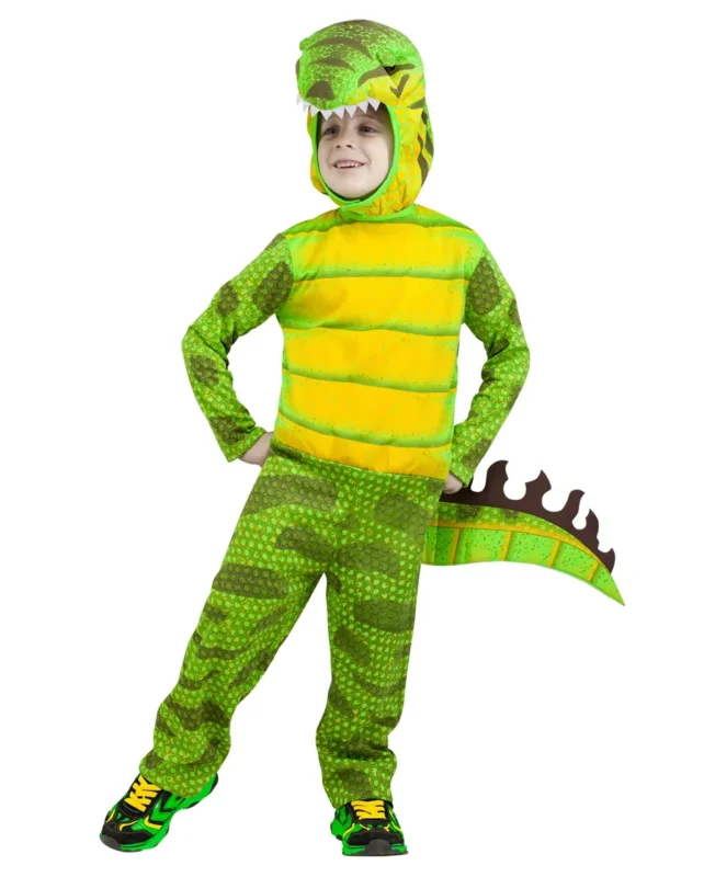 Grünes Kinderkostüm T-Rex Dinosaurier