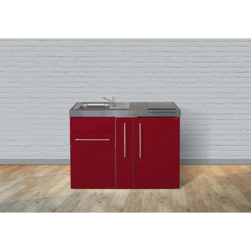 Stengel - Mini-Küche Miniküche Premiumline MPBR120AKSGKFreBliS Bordeauxrot