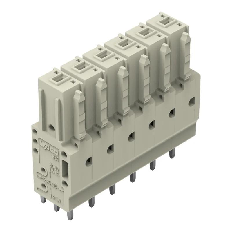 WAGO - Leiterplattensteckverbinder THT-Federleiste gerade 831-3506 Maß 7,62mm,lgr − 24 Stück