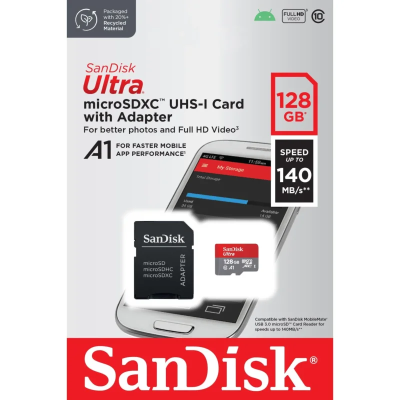 Sandisk - Speichermedium digital microSDXC Card 128GB SDSQUAB-128G-GN6MA Sandisk,Ultra,Class