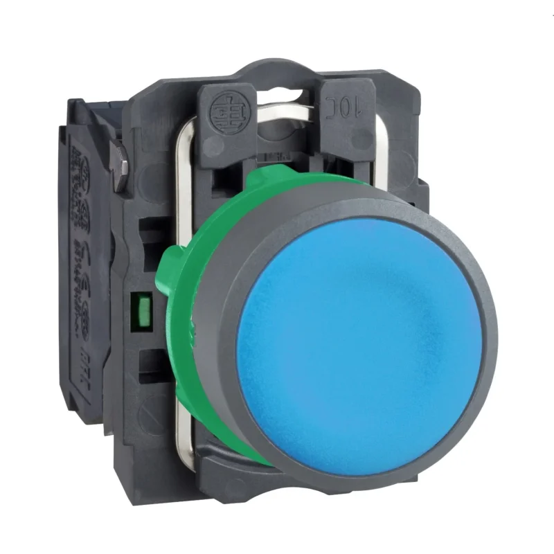 Schneider Electric - Drucktaster, Komplettgerät Drucktaster komplett XB5AA61C0 blau, 22mm, 1S, grau
