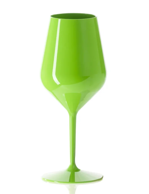 Kunststoff-Weinglas mit Fuß grün - 47 cl