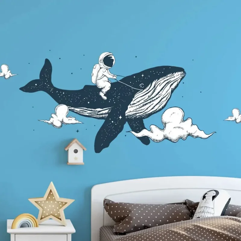 Wandtattoo Astronaut Wal Kinderzimmer – Fantasievolles Weltall-Abenteuer an der Wand - Sunnywall - Individualität trifft Design