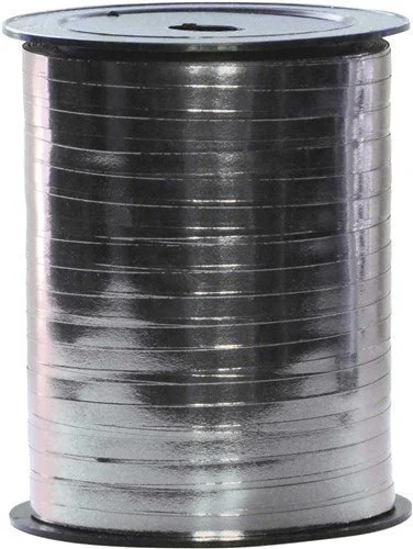 Zilveren Lint 5Mm Metallic 250m van Haza Witbaard koop je bij Partywinkel